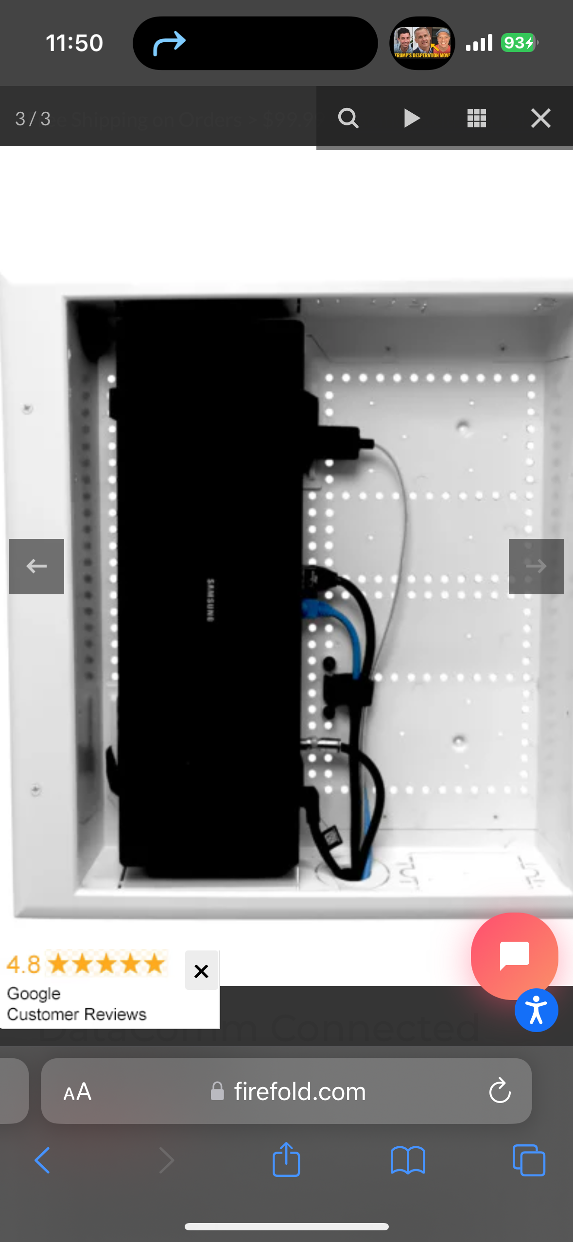 Samsung One Connect box mounted inside recessed wall box for completely hidden cord concealment